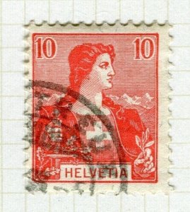 SWITZERLAND; 1907 early Helvetia issue fine used Shade of 10c. value