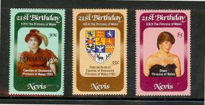 BRITISH COMMONWEALTH NEVIS 150-152 MNH VF PRINCESS DI