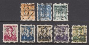 Germany, Hamburg, 1922 Court Fee Revenues, 8 different, used, sound, F-VF.