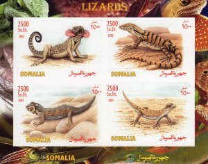 Somalia 2003 LIZARDS - FAUNA Sheetlet (4) IMPERFORATED  MNH