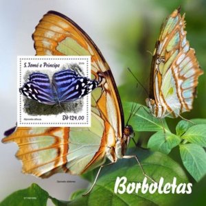 St Thomas - 2019 Butterflies on Stamps - Souvenir Sheet - ST190108b