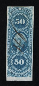 GENUINE SCOTT #R54a F-VF 1862-71 BLUE 1ST ISSUE CONVEYANCE IMPERFORATE #18209