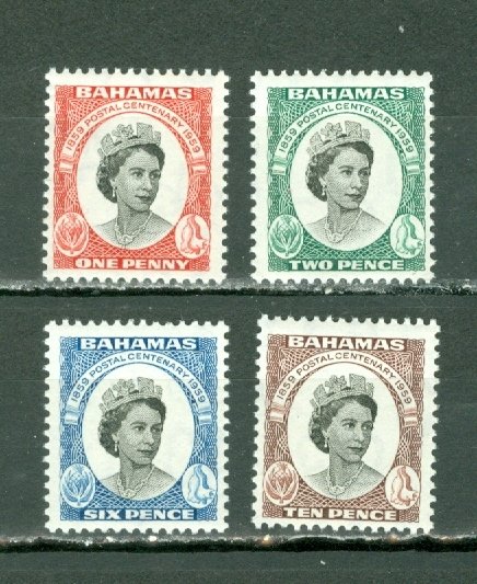 BAHAMAS 1959 QE #174-177 SET MNH...$1.90