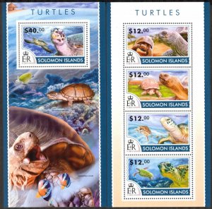 Solomon Islands 2015 Turtles I sheet +S/S MNH