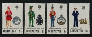 Gibraltar 286-9 MNH Military Uniforms, Crests