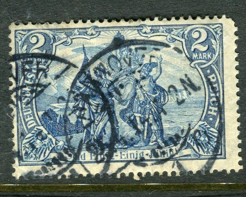 GERMANY; 1906-11 early Deutsches Reich high value 2M. used fair Postmark