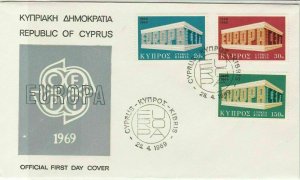 Cyprus 1969 Europa Pic Double Europa Cancels FDC Europa Stamps Cover Ref 27654