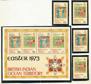 BIOT  BRITISH INDIAN OCEAN TER - Sc 50-53a - MNH set & S/S - Easter 1973