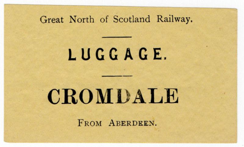 (I.B) Great North of Scotland Railway : Luggage Label (Cromdale)