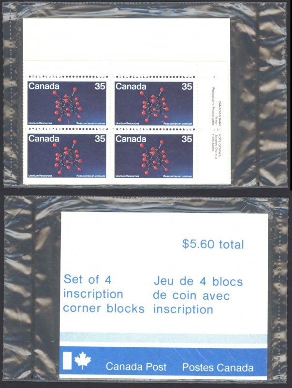 Canada Sc# 865 MNH PB Set/4 (SEALED) 1980 35c Uranium