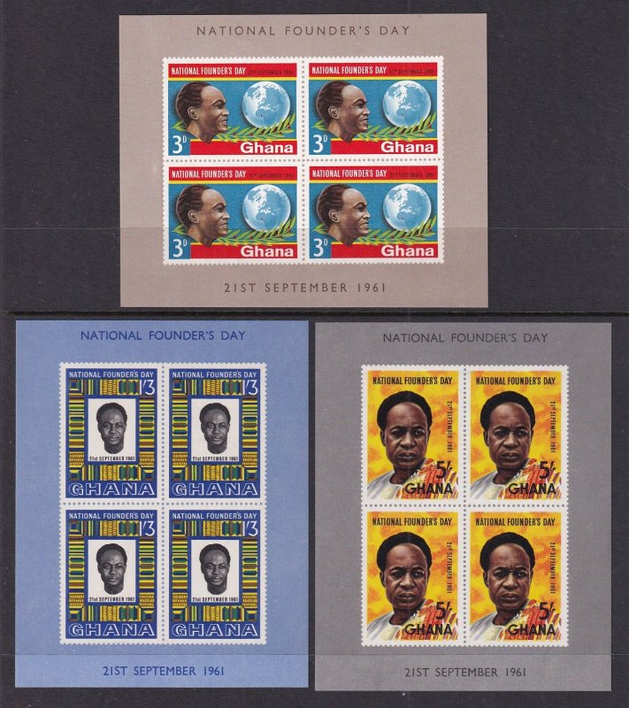 Ghana 104a-106a Souvenir Sheets MNH VF