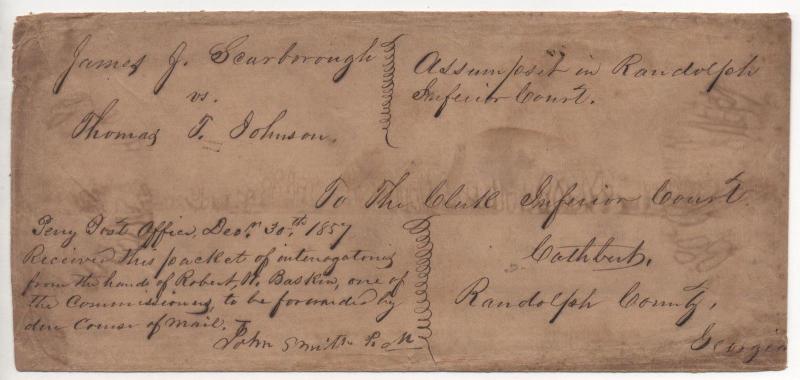 US Cover Scott #28 Pair & #9 Pair Rare Combo, Court Document 1857 Perry Georgia