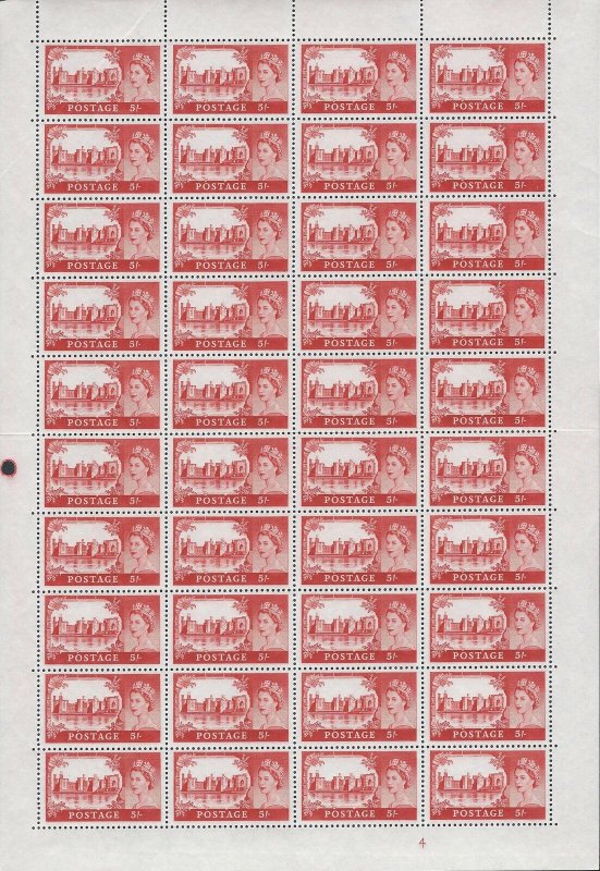 1968 No Wmk castles FULL SET in sheets UNMOUNTED MINT