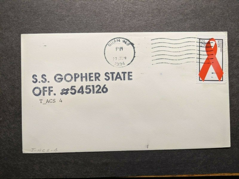 Ship SS GOPHER STATE T-ACS 4 Naval Cover 1994 GUAM MARIANAS ISLANDS