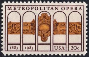 SC#2054 20¢ Metropolitan Opera Single (1983) MNH