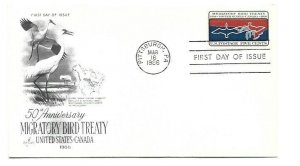 JH 1306 Migratory Bird Treaty ArtCraft pencil address erased FDC