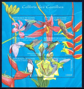 GUINEA — SCOTT 2044 — 2001 HUMMINGBIRD SHEET — SCV $21.75