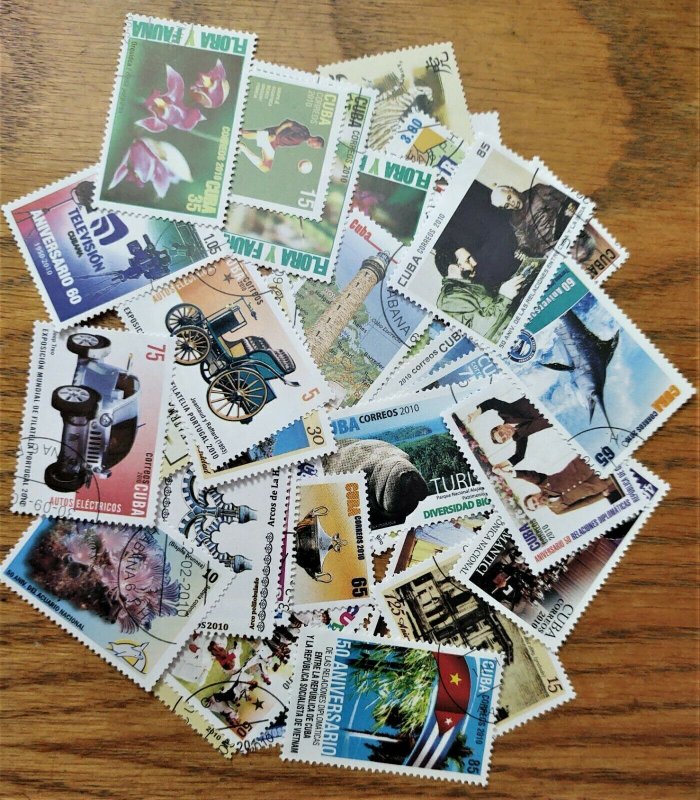 Cuba  stamp accumulation, kiloware ,136 different used off paper stamps,