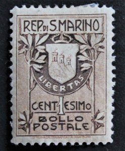 San Marino #78a MH 1907 type 1 18.5mm wide