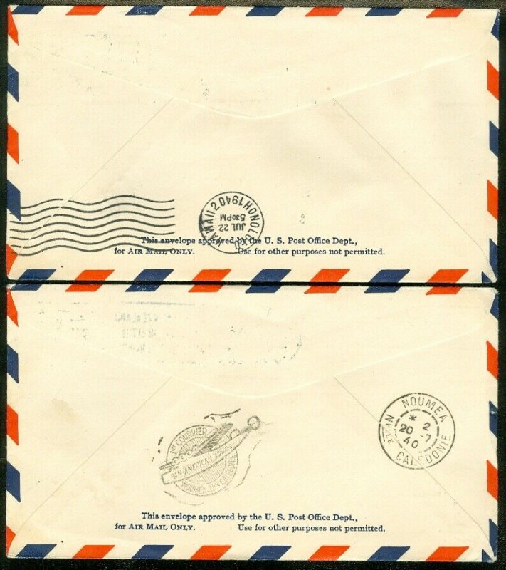 EDW1949SELL : NEW ZEALAND 4 nice First Flight Air Mail covers USA or Canton Isl