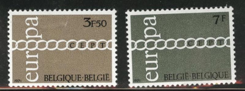 Belgium Scott 803-4 MH* 1971 Europa set Faulty Thinned