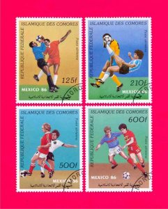 COMORES COMORO 1986 Sport Football Soccer World Cup Mexico 4v Sc C163-C166 CTO