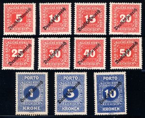 Austria 1919  Scott #J64-74 MNH