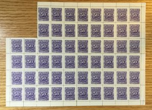 El Salvador Sc# J31 (56), J40 (56) - Mint No Gum Partial Sheets