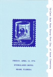 USPS 1st Day Ceremony Program #1615 7. 9c Drum Bulk Rate Stamporee 76 Show 1976