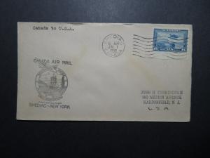 Canada 1939 Shediac to NY First Flight Cover - Z11242