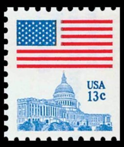 1977 13c Flag over Capital, Booklet Single Scott 1623b Mint F/VF NH