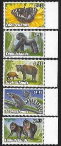 Cook islands 1993 Endangered wildlife butterfly gorilla lemur Monkey MNH A528