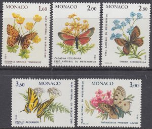 MONACO Sc # 1416-30 CPL MNH  BUTTERFLIES and RARE FLOWERS