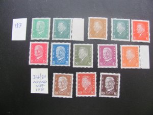 Germany 1928-32 MNH  SC 366/384 MISSING #376 XF 1050 EUROS (183)