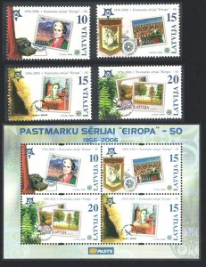 Latvia Europa CEPT stamps 4v+MS 2006 MNH SG#654-MS658