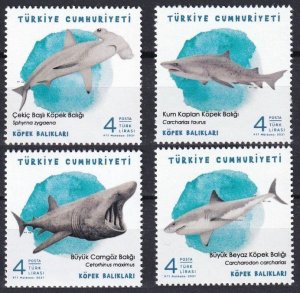 2021 Turkey 4673-4676 Marine fauna - Sharks