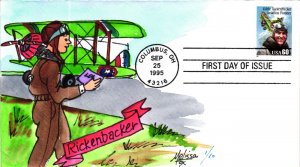 #2998 Eddie Rickenbacker Aviation  Hand Painted Melissa Fox Cachet 