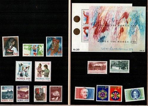 Norway Scott 937-53 Mint NH (Catalog Value $59.50) -1989 Year Pack