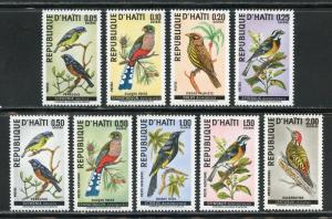 HAITI BIRDS SET OF NINE SCOTT#611/15,C326/29 MINT NH--SCOTT $28.50