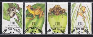 WWF Fiji # 591-594, Fiji Tree Frogs, Used Set