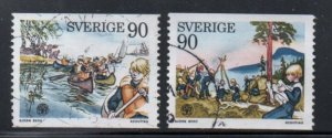 Sweden Sc 1137-1138 1975 Scout Jamboree stamp set used