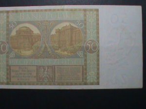 POLAND-1929-BANK POLSKI-ANTIQUE OVER 94 YEARS  UNC LARGE SIZE-BANK NOTE VF