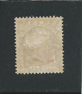 GAMBIA 1880-81 3d PALE DULL ULTRAMARINE WMK INVERTED MM SG 14cBw CAT £85