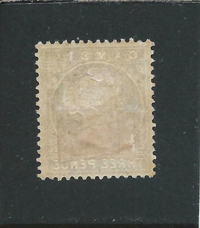 GAMBIA 1880-81 3d PALE DULL ULTRAMARINE WMK INVERTED MM SG 14cBw CAT £85