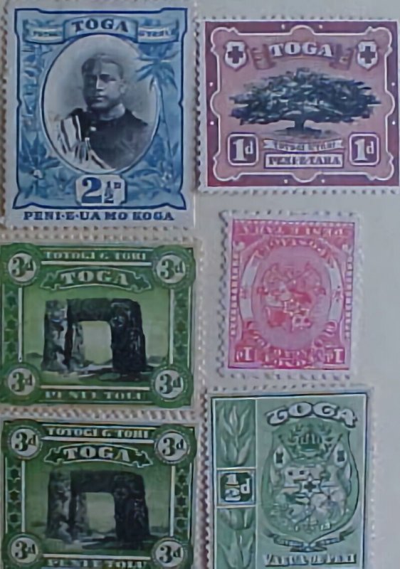 TONGA  #10/55A CAT 68.50 EURO (=$ 114.00) MINT NO GUM INCLUDES #43 INVERTED WMKD