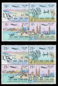 Vietnam #420a, 424a Cat$30, 1972 20 Years of Air Vietnam, set of two se-tenan...