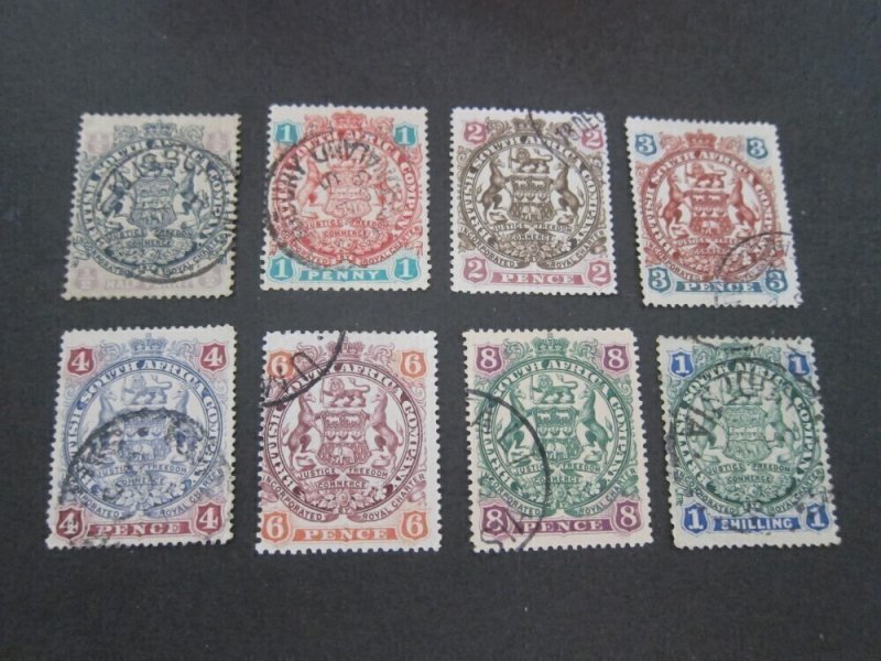 Rhodesia 1896 Sc 26-33 FU