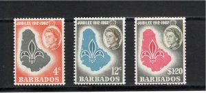 Barbados 1962 MNH Sc 254-6