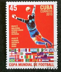 CUBA Sc# 5087  WORLD CUP OF SOCCER football 45c    2010  used / cto