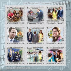 SOLOMON ISLANDS 2013 SHEET ROYALTY PRINCE WILLIAM AND KATE slm13301a